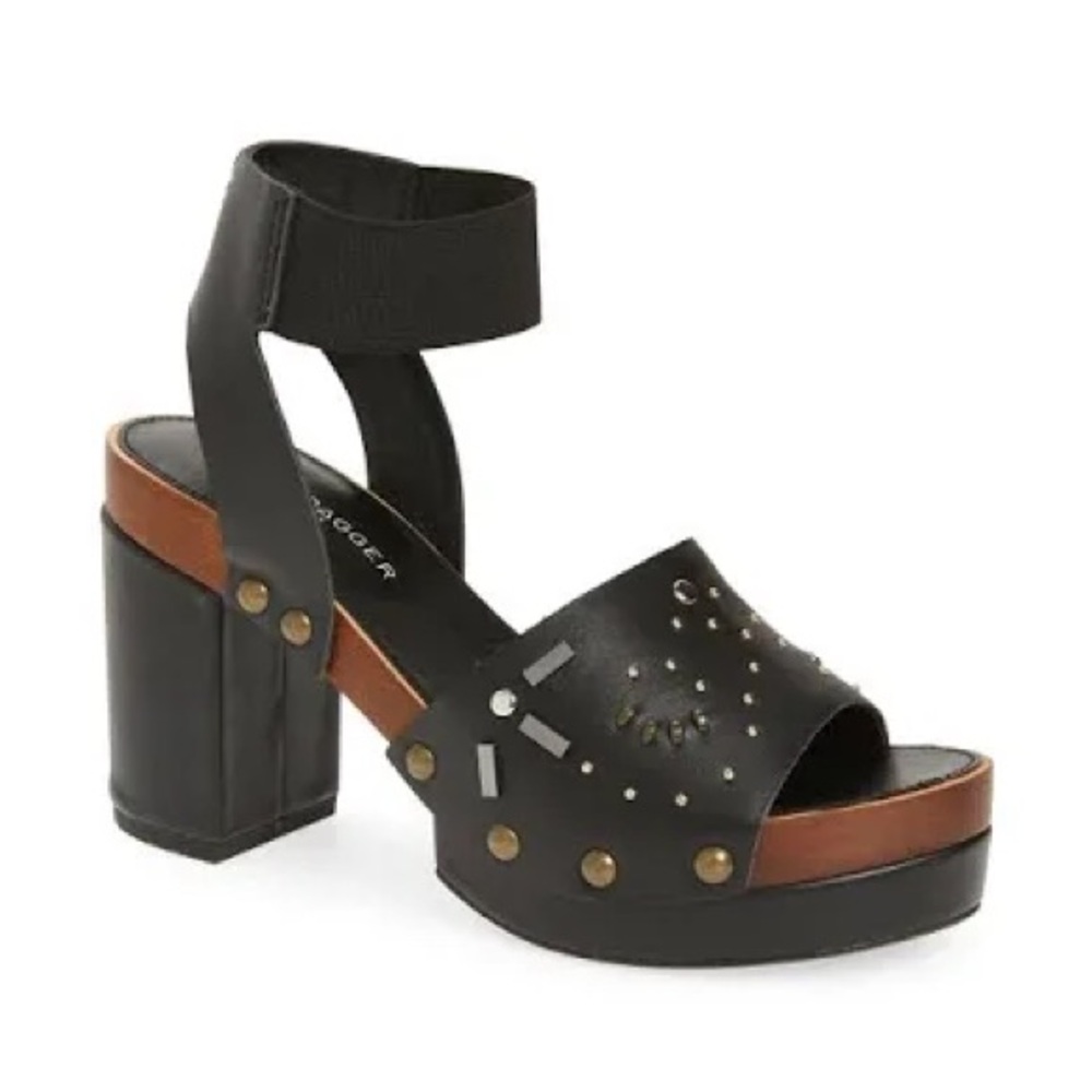Kelsi Dagger Brooklyn Friday Black Leather Platform sandal size 6 - Picture 2 of 9